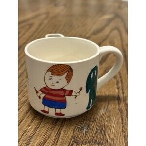 Vintage Porcelain Child's Cup Mug Toothbrush Holder Made in Japan RARE